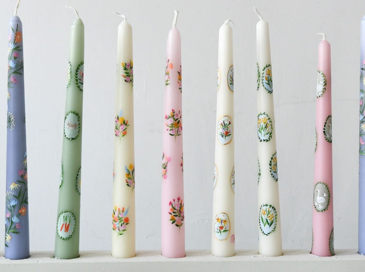 hand painted easter candles