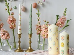 hand painted easter candles