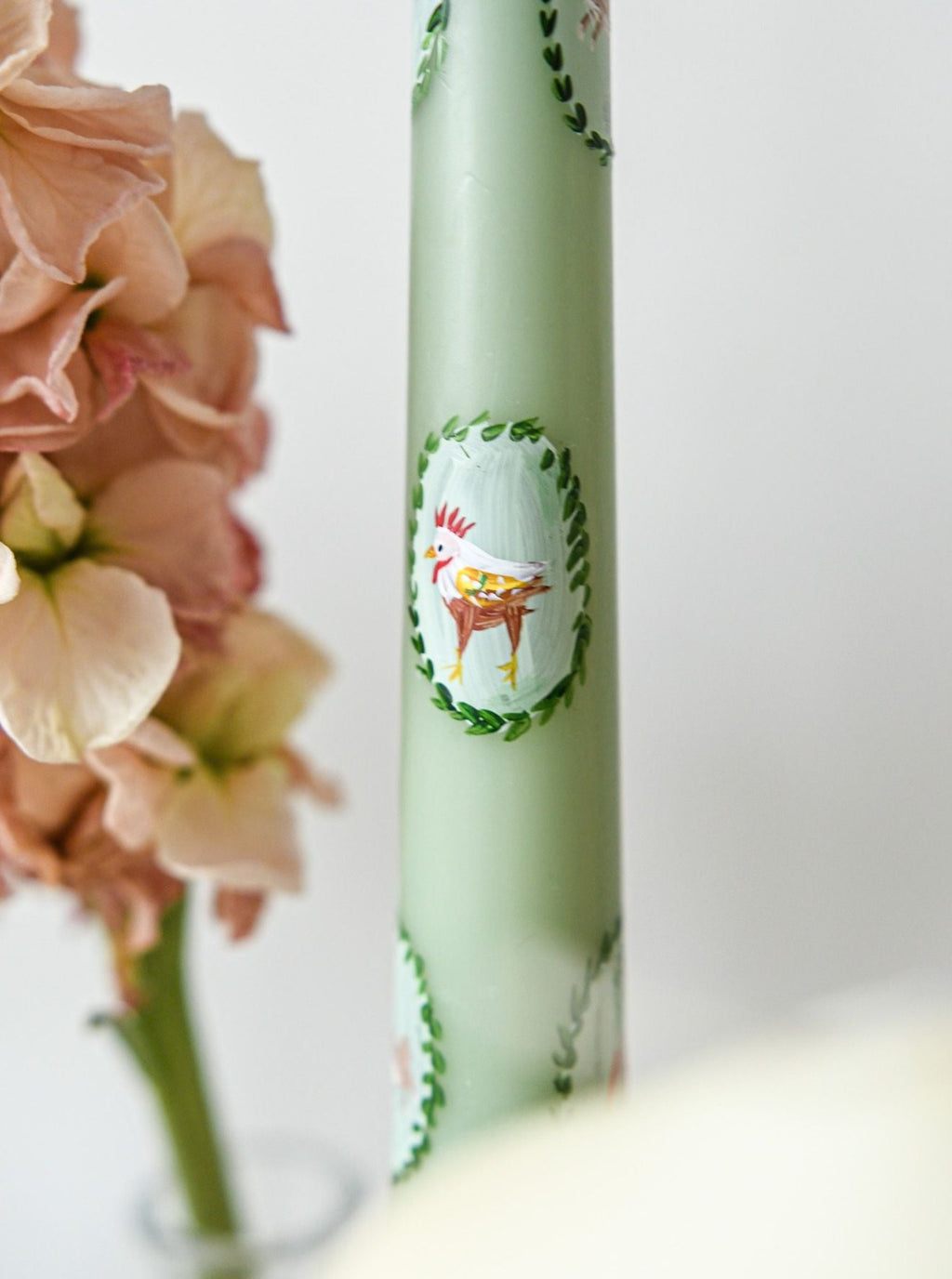 hand painted easter candle
