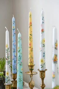 hand painted floral candles