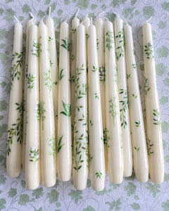 hand painted ivory wedding candles