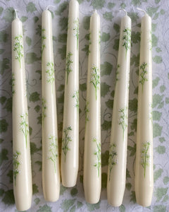 hand painted ivory wedding candles
