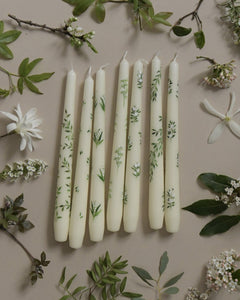 wedding hand painted ivory candles